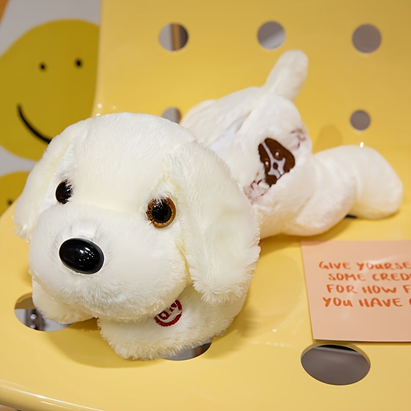 Soft Glow-in-the-Dark Plush Dog Toy - Stuffed Animal Companion in White, Pink, Blue, Yellow - Perfect for Home Decor & Gifts