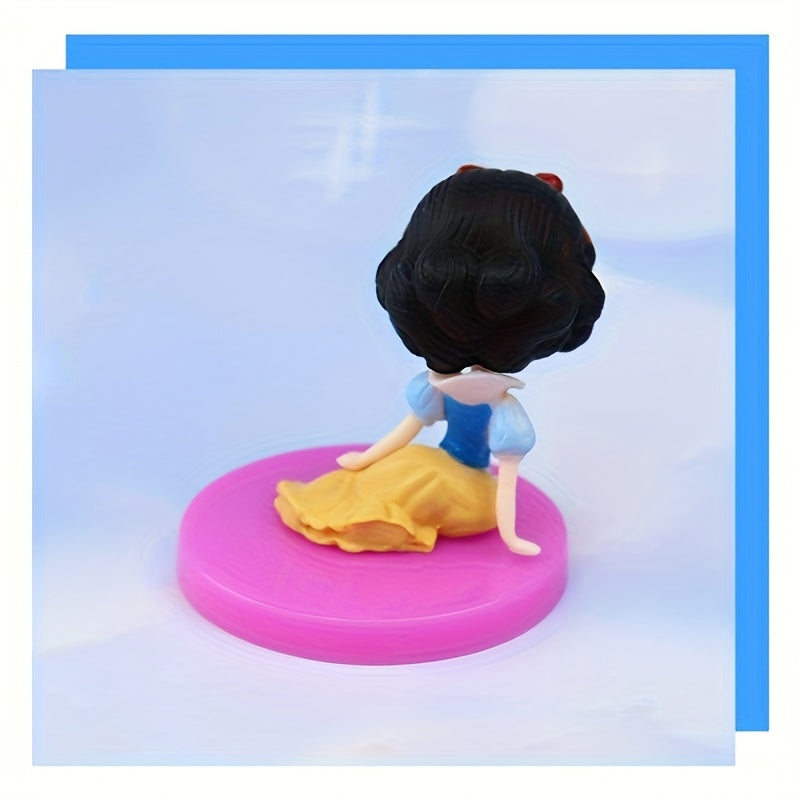 6pcs Frozen series, princess doll model gashapon machine Mystery Box birthday cake decoration, suitable as home decoration and birthday gift