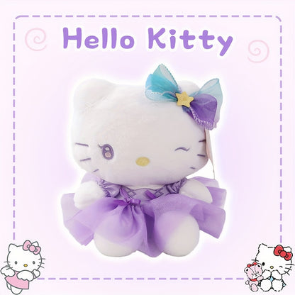 1pc Sanrio Hello Kitty Plush Doll in Princess Dress - Soft Polyester Huggable Toy with Purple Tutu Skirt & Star Headband, Cute Gift for Girls, Birthday or Holiday Present, Holiday Plush Gift | Whimsical Design | Quality Plush Fabric, Hello Kitty Decor