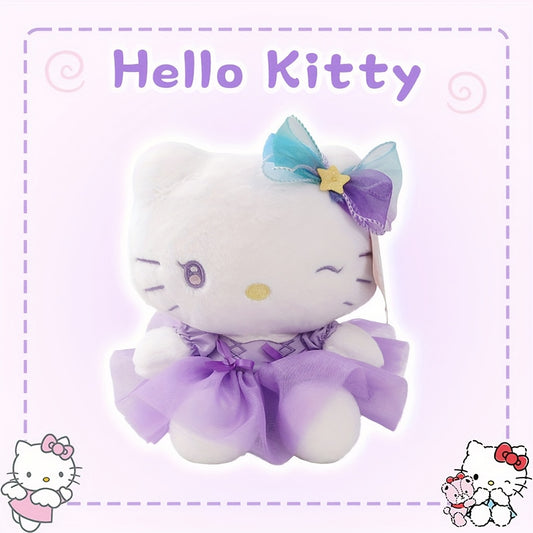 1pc Sanrio Hello Kitty Plush Doll in Princess Dress - Soft Polyester Huggable Toy with Purple Tutu Skirt & Star Headband, Cute Gift for Girls, Birthday or Holiday Present, Holiday Plush Gift | Whimsical Design | Quality Plush Fabric, Hello Kitty Decor
