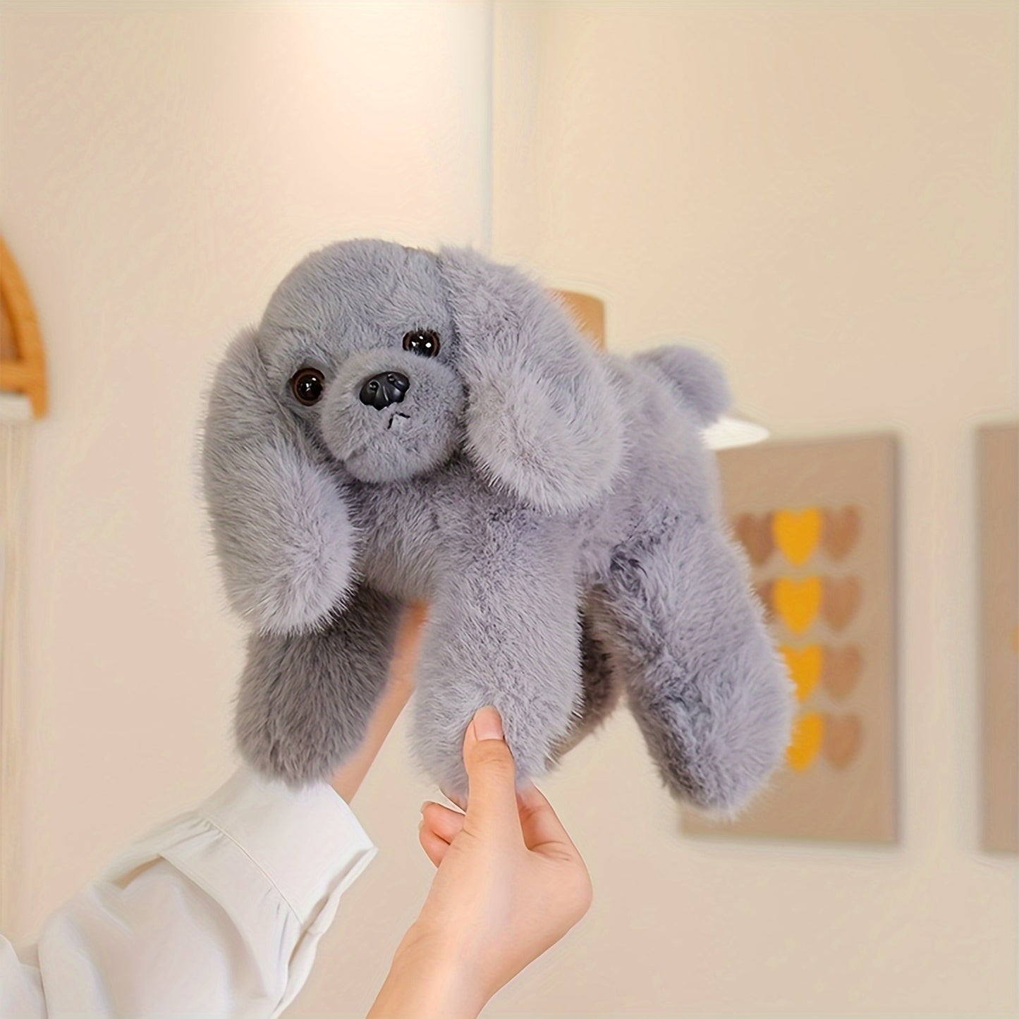 30Cm\u002F11.81In Lying Dog Plush Toy Simulation Planky Dog Doll - Black, White, Brown, Gray Stuffed Animal Soft Kawaii Plushies - Cuddle Pillow, Cute Plushies - Birthday, Valentine'S Day