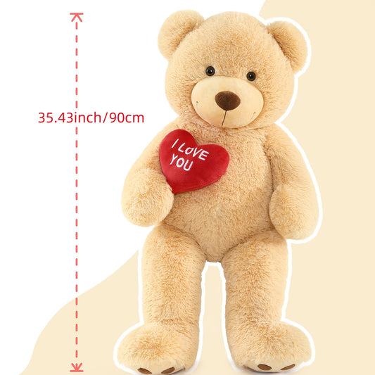 MaoGoLan Big Teddy Bear Stuffed Animal, Soft And Cuddly Giant Teddy Bear Plush With I Love You Red Heart, Valentines Gift For Kids, Girlfriend, Boyfriend, Lover