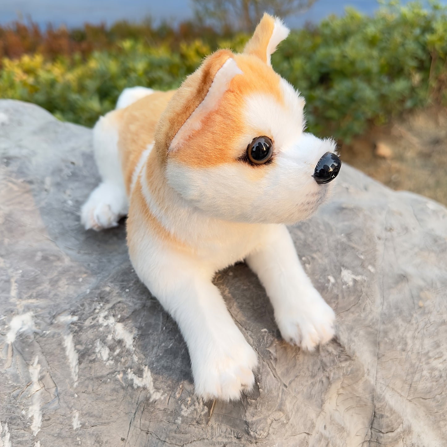 11.02in Realistic Akita Dog Plush Stuffed Toys Cute Animal Dog Doll Soft Puppy Toy For Kids Birthday Gift