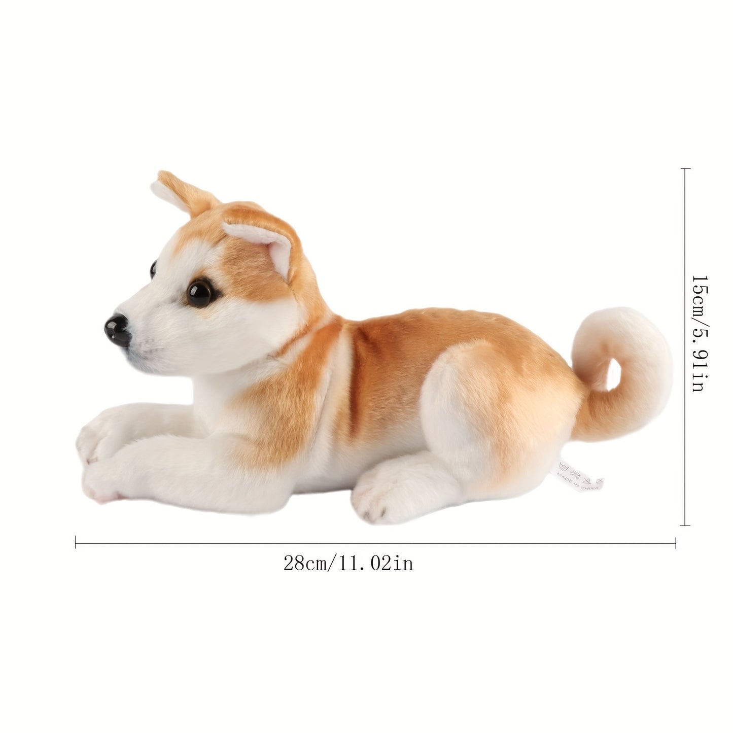11.02in Realistic Akita Dog Plush Stuffed Toys Cute Animal Dog Doll Soft Puppy Toy For Kids Birthday Gift