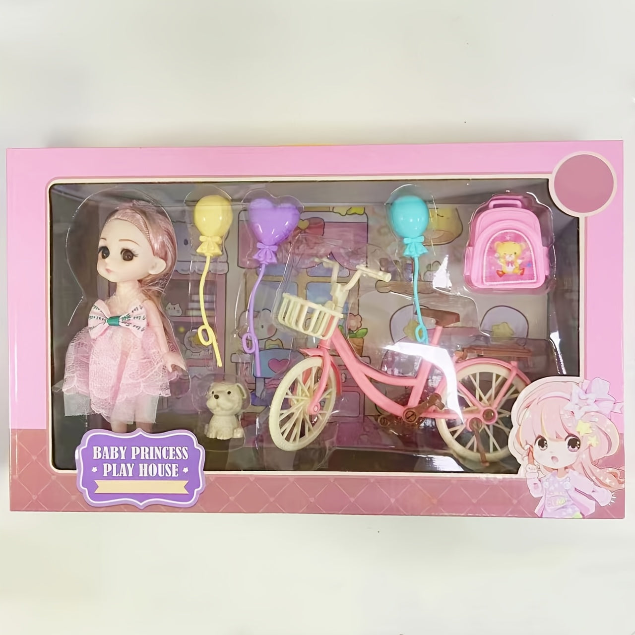 Princess Fashion Doll Gift Set Plastic, with Gift Box, for Gift, Small Decoration