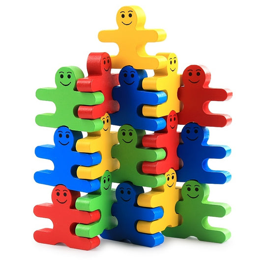 Colorful Wooden Building Blocks Kids Balance Thinking Training Mathematics Games Educational Toys for Children