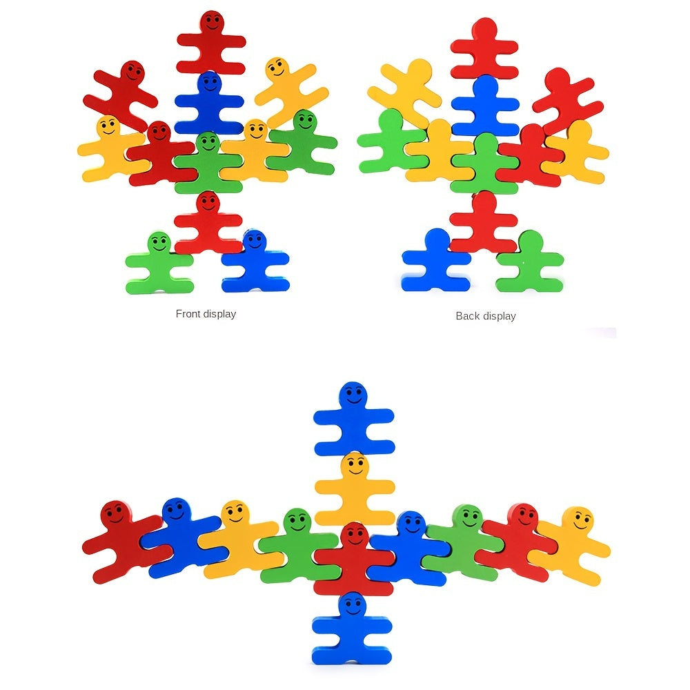 Colorful Wooden Building Blocks Kids Balance Thinking Training Mathematics Games Educational Toys for Children