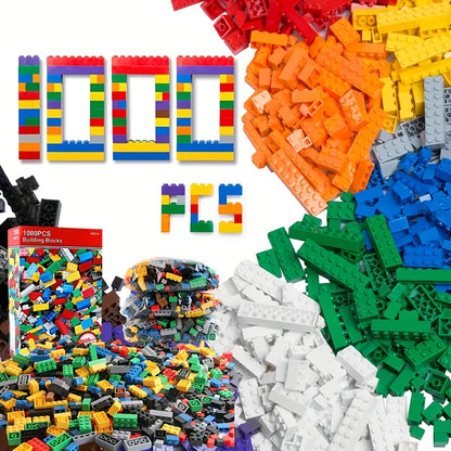 1000pcs Classic Building Blocks Set, Interlocking Plastic Bricks, Educational DIY Construction Toys, Safe ABS Material, for Creative Play, Home Decor, with Ideal for Halloween, Christmas, Birthday Gifts, for Boys & Girls Ages 6-8
