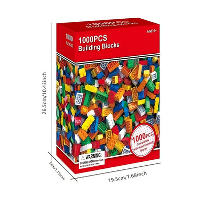 1000pcs Classic Building Blocks Set, Interlocking Plastic Bricks, Educational DIY Construction Toys, Safe ABS Material, for Creative Play, Home Decor, with Ideal for Halloween, Christmas, Birthday Gifts, for Boys & Girls Ages 6-8
