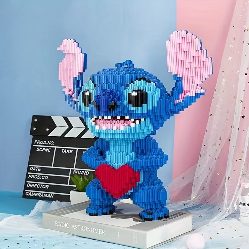Disney Stitch Building Block Set - Educational Animation Building Blocks Room Decoration, Birthday Gift - No Batteries Required, Party Gifts, Handicraft Supplies Model