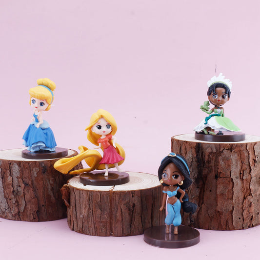8pcs Disney Princess Figurines Set, 2nd Generation Snow White, Cinderella, Mermaid, Alice - PVC Cartoon Characters, Indoor & Outdoor Decor, Ideal for Christmas, Halloween, Thanksgiving, Mother'S Day, Graduation Gifts