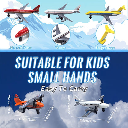 Premium Metal Collectible Toy Model Premium Alloy Diecast Fighter & Passenger Aircraft Model Set - Metal and Plastic Collectible Toy for Display, Perfect for Christmas, Thanksgiving, and Birthday Gifts, Home Decor