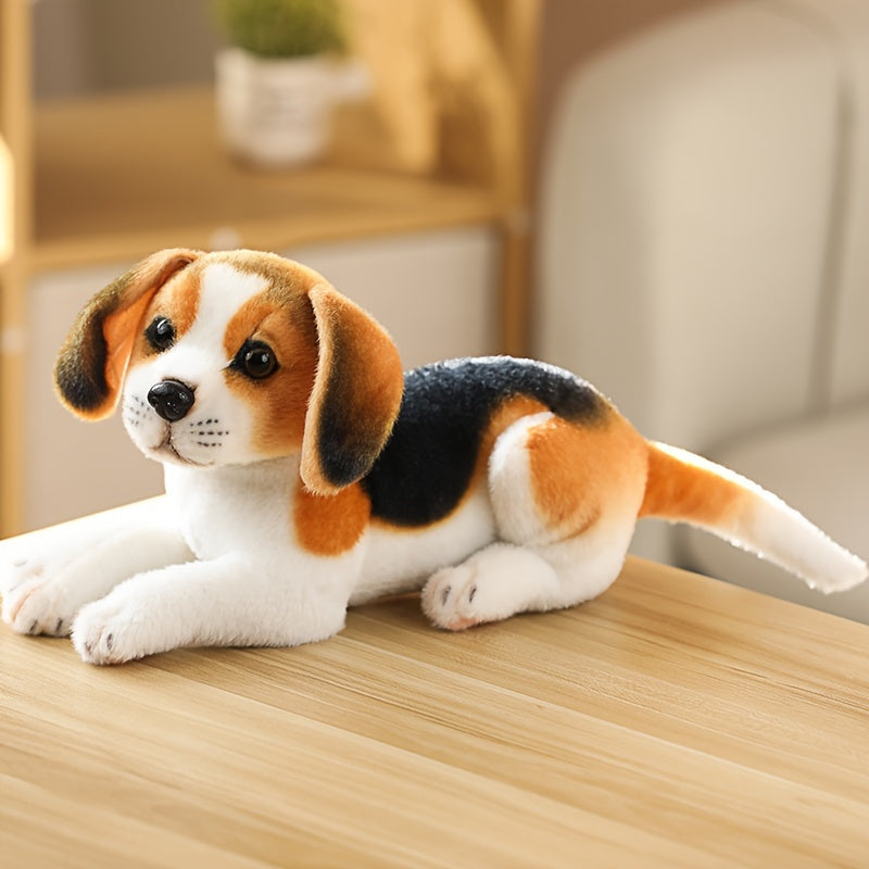 38cm\u002F14.9 In Lovely Simulation Dog Plush Toy Lying Spotted Akita Dog Doll Children's Companion Doll Gift Christmas, Halloween Gift