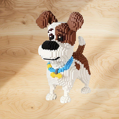 4600pcs Micro Dog Building Blocks Toy - Cute DIY Puzzle with Brown & White Pixelated Design, Interlocking Plastic Bricks for Parties, Gifts, and Creative Fun, Creative Building Toy | Playful Design | Interlocking Pieces