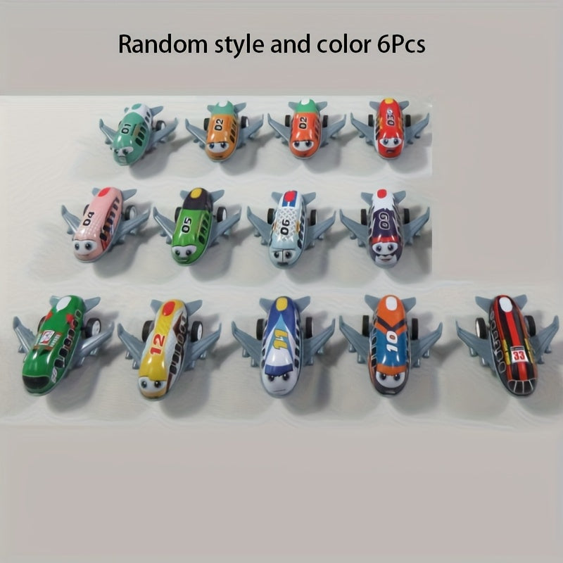 6\u002F12\u002F24 Mini Cartoon Metal Pull-Back Airplane Toys for Birthday Party Gifts, Carnival Gifts, School Rewards, Piñata Fillers, And Gift Bags.