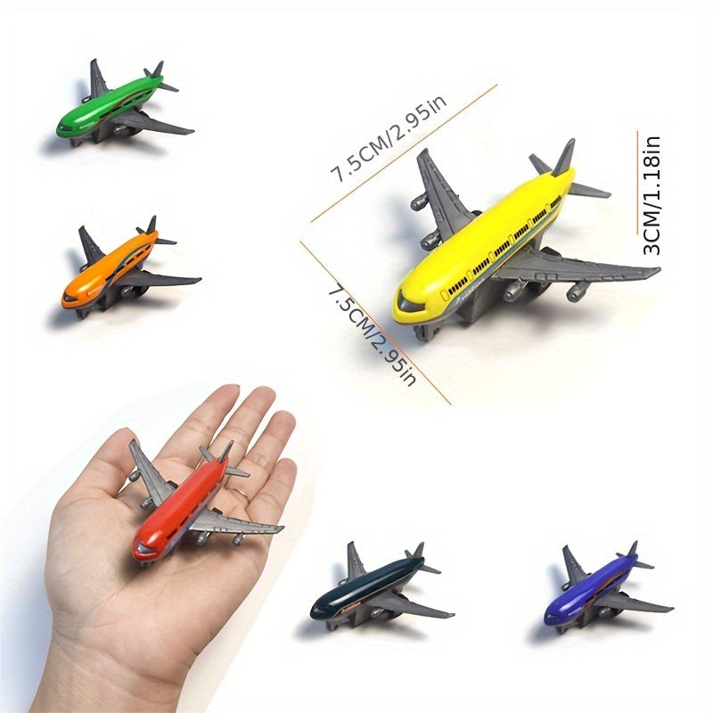 4pcs Pull-Back Airplane Toy Set, Realistic Plastic Airplanes, Durable Play Airplanes for Kids, with Pull-Back Function, for Boys, Ages 3-6, Ideal for Christmas and Birthday Gifts
