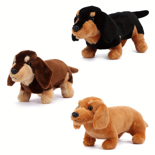 Soft Adorable Dachshund Plush Toy Simulation Pet Dog Plush Doll Stuffed Animals Birthday and Holiday Gifts Plushies