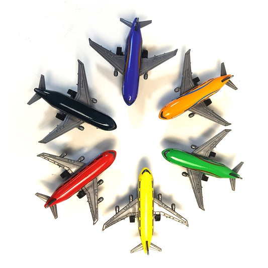 4pcs Pull-Back Airplane Toy Set, Realistic Plastic Airplanes, Durable Play Airplanes for Kids, with Pull-Back Function, for Boys, Ages 3-6, Ideal for Christmas and Birthday Gifts