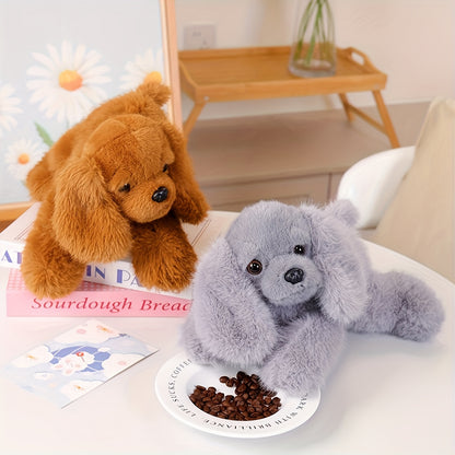 30Cm\u002F11.81In Lying Dog Plush Toy Simulation Planky Dog Doll - Black, White, Brown, Gray Stuffed Animal Soft Kawaii Plushies - Cuddle Pillow, Cute Plushies - Birthday, Valentine'S Day