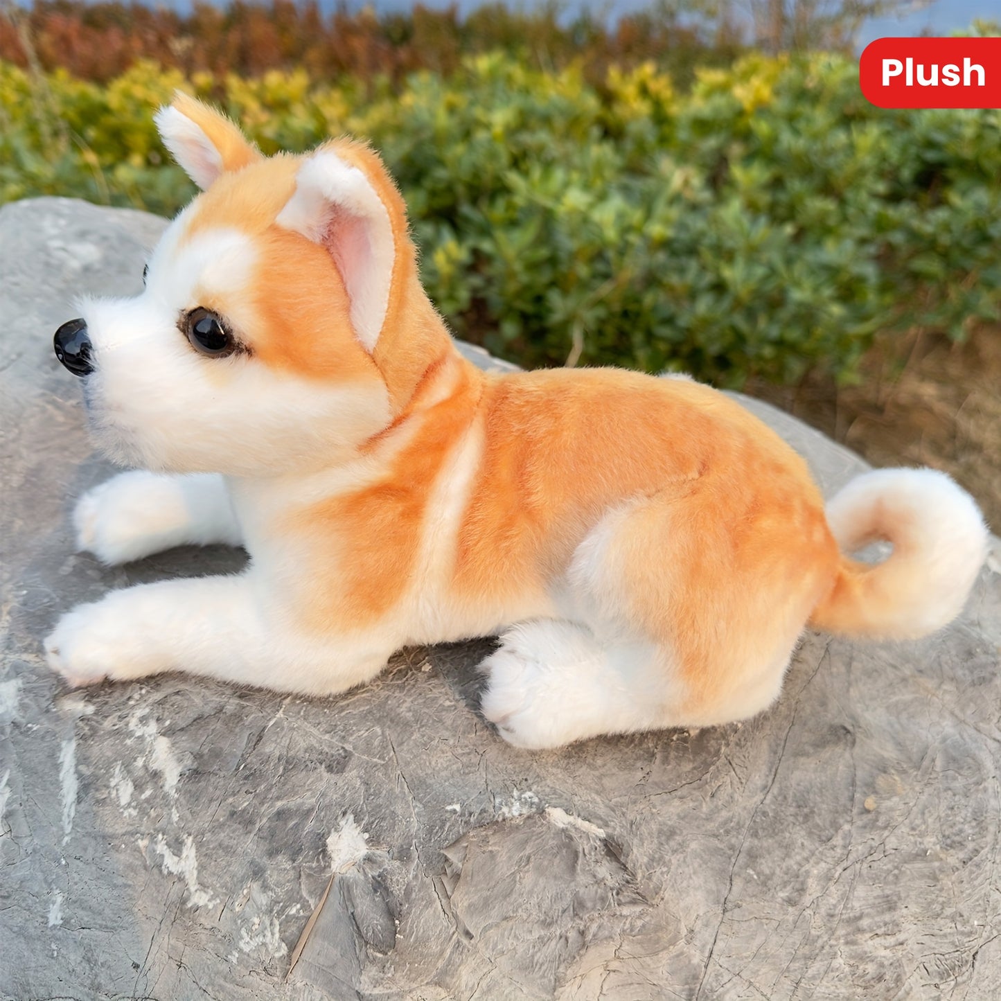 11.02in Realistic Akita Dog Plush Stuffed Toys Cute Animal Dog Doll Soft Puppy Toy For Kids Birthday Gift