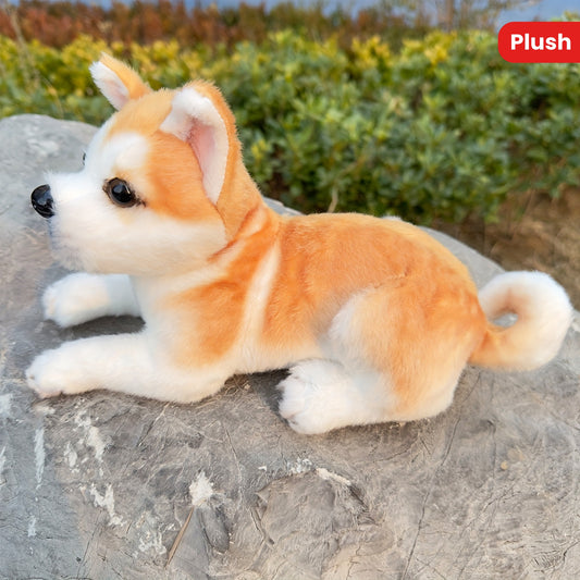 11.02in Realistic Akita Dog Plush Stuffed Toys Cute Animal Dog Doll Soft Puppy Toy For Kids Birthday Gift