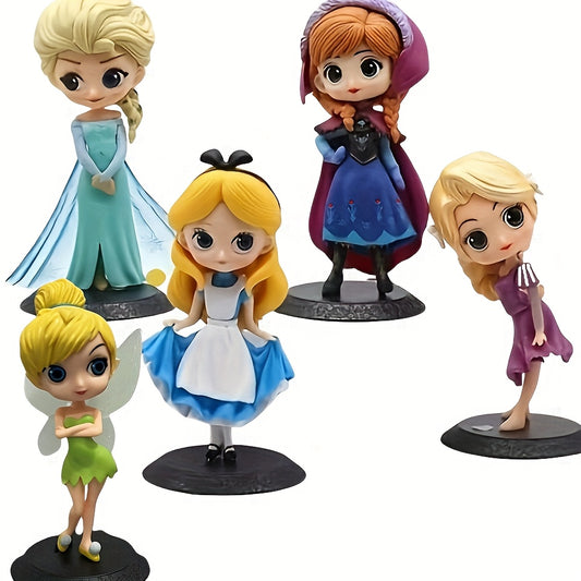 1pc of Disney'S 5 Styles of Elsa, Alice, And Anna Princess Figurines for Cake Decoration, Made of PVC Material, Suitable for Home Display.