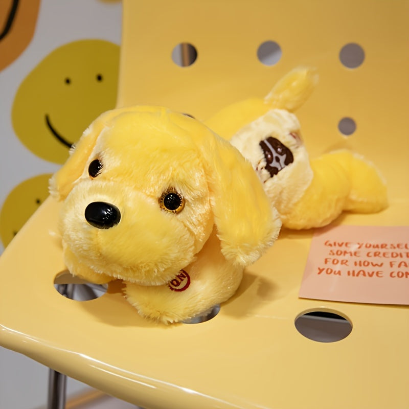 Soft Glow-in-the-Dark Plush Dog Toy - Stuffed Animal Companion in White, Pink, Blue, Yellow - Perfect for Home Decor & Gifts
