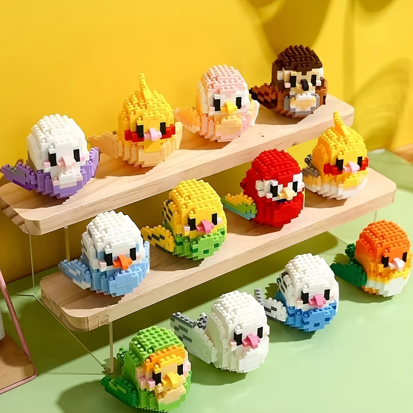 12pcs Mini Birds Building Blocks Set - Cute Animal Bricks for Youngsters, Educational Assembly Toy, Perfect Birthday or Christmas Gift