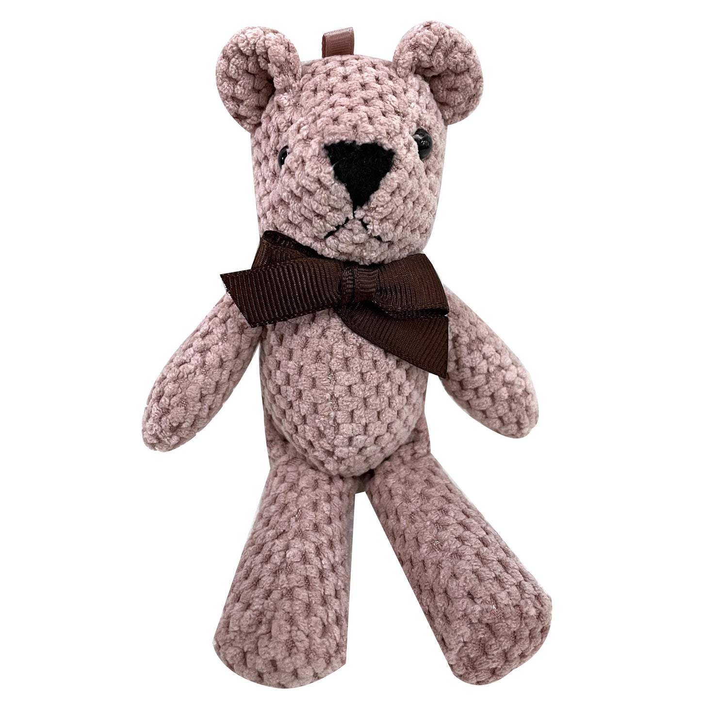 1pc Handmade Crochet Bear Plush Toy, 5.9inch Stuffed Animal Keychain Pendant, Cute Dress-Up Doll Gift for Birthday, Wedding Party Decor - Available in White, Red, Black, Grey, Purple