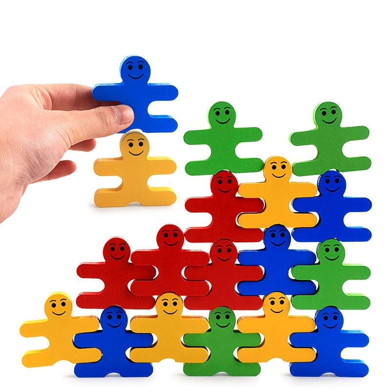 Colorful Wooden Building Blocks Kids Balance Thinking Training Mathematics Games Educational Toys for Children