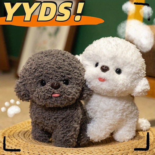 1pc Yyds! Cute Tongued Puppy Plush Toy, Playful Teddy Bear Stuffed Animal, Soft Polyester Fiber, Soothing Doll, Perfect Birthday Gift, Stuffed Plushies