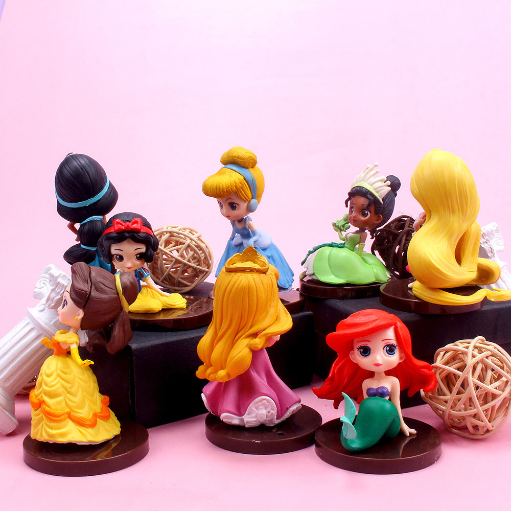 8pcs Disney Princess Figurines Set, 2nd Generation Snow White, Cinderella, Mermaid, Alice - PVC Cartoon Characters, Indoor & Outdoor Decor, Ideal for Christmas, Halloween, Thanksgiving, Mother'S Day, Graduation Gifts
