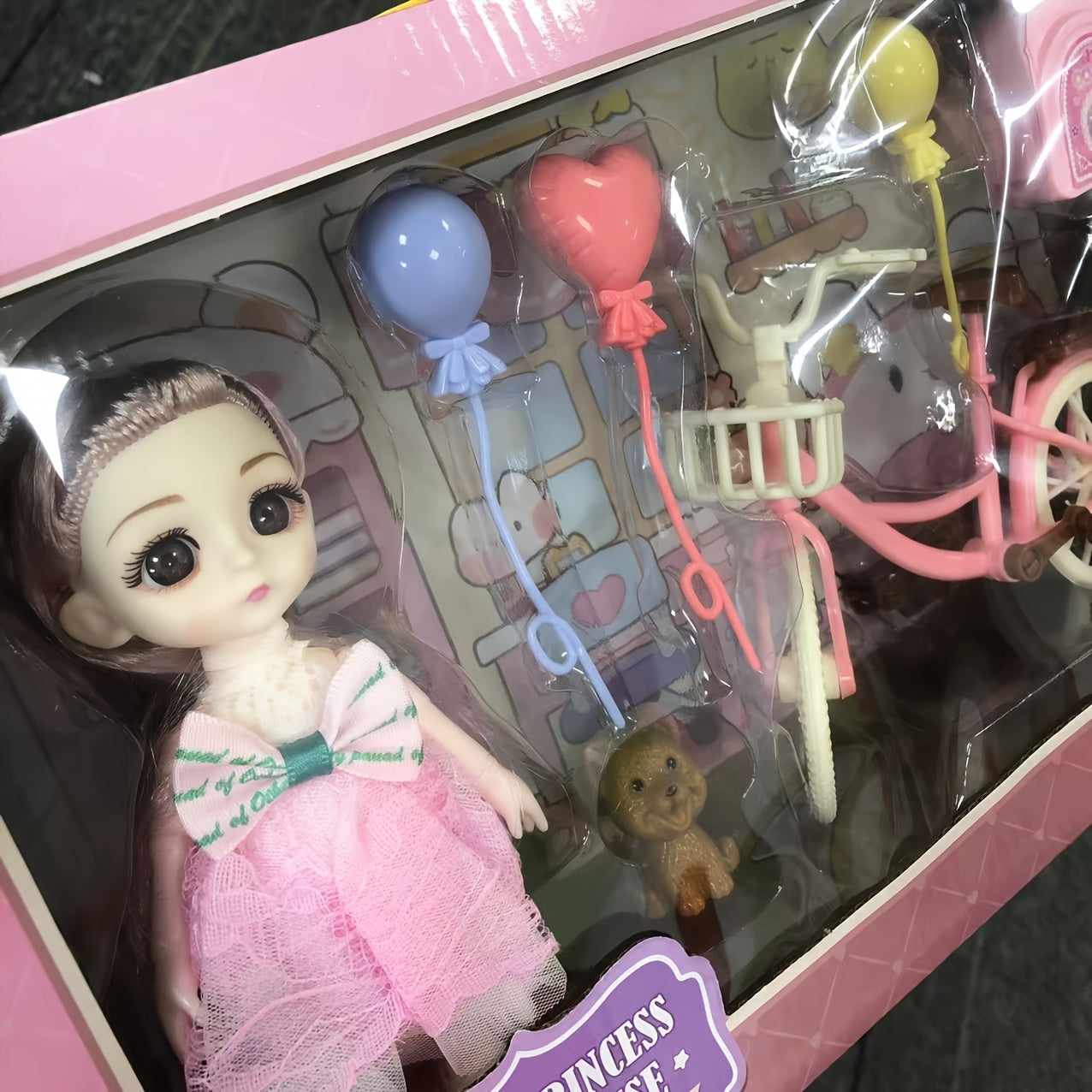 Princess Fashion Doll Gift Set Plastic, with Gift Box, for Gift, Small Decoration