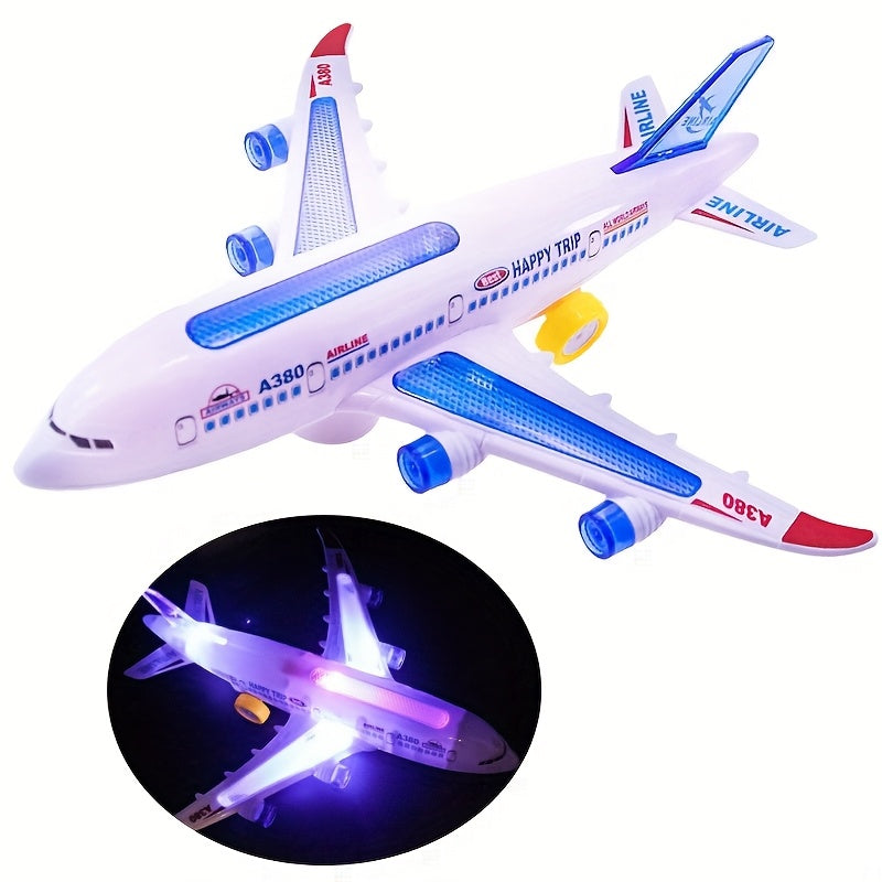 Electric Airplane Toys, Light-Up Airplane Model Toys, Airplane Toys with Flashing Lights And Moving Wheels, Party Birthday Gifts