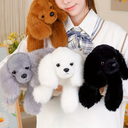 30Cm\u002F11.81In Lying Dog Plush Toy Simulation Planky Dog Doll - Black, White, Brown, Gray Stuffed Animal Soft Kawaii Plushies - Cuddle Pillow, Cute Plushies - Birthday, Valentine'S Day