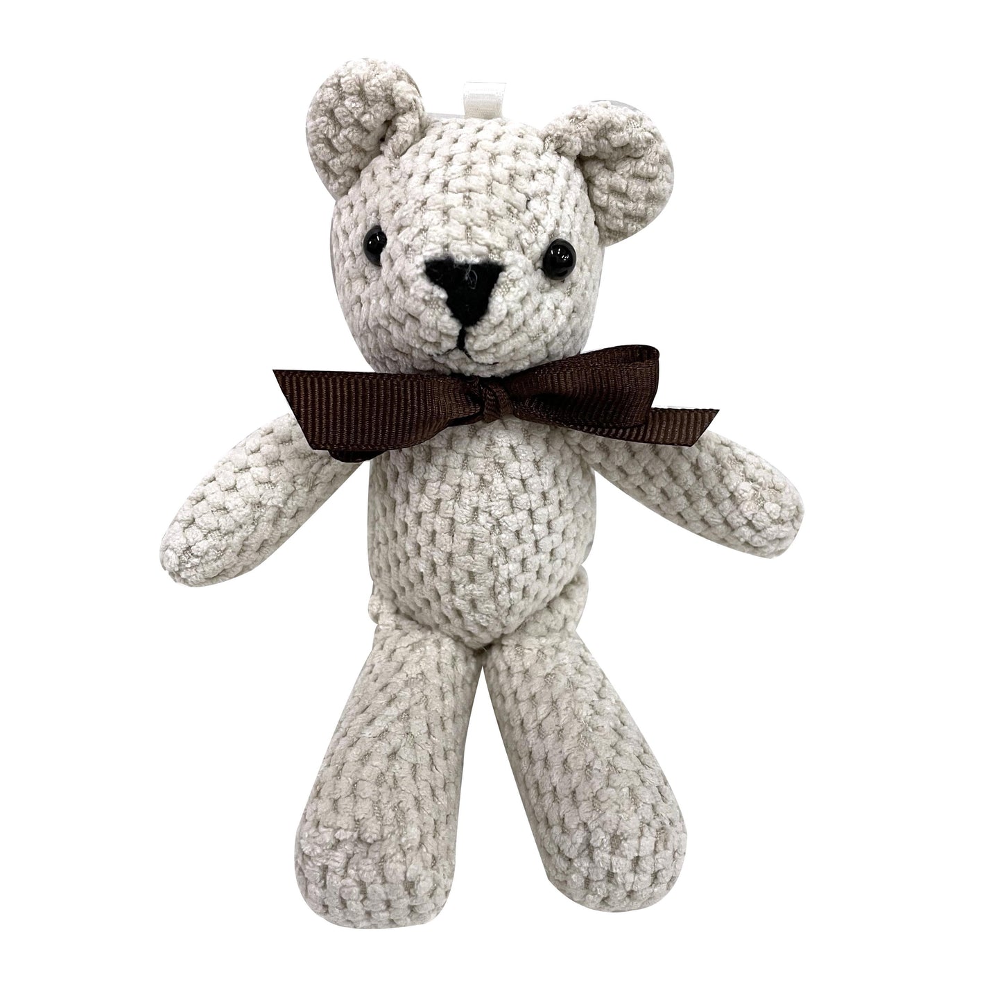 1pc Handmade Crochet Bear Plush Toy, 5.9inch Stuffed Animal Keychain Pendant, Cute Dress-Up Doll Gift for Birthday, Wedding Party Decor - Available in White, Red, Black, Grey, Purple