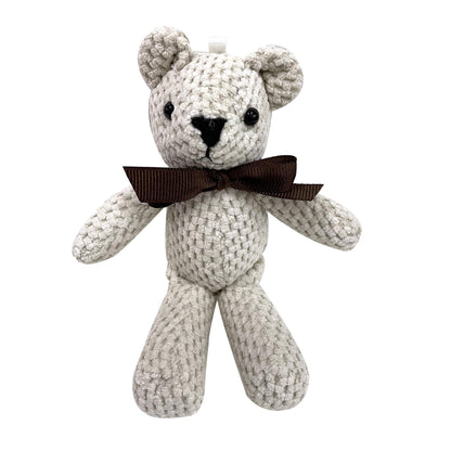 1pc Handmade Crochet Bear Plush Toy, 5.9inch Stuffed Animal Keychain Pendant, Cute Dress-Up Doll Gift for Birthday, Wedding Party Decor - Available in White, Red, Black, Grey, Purple