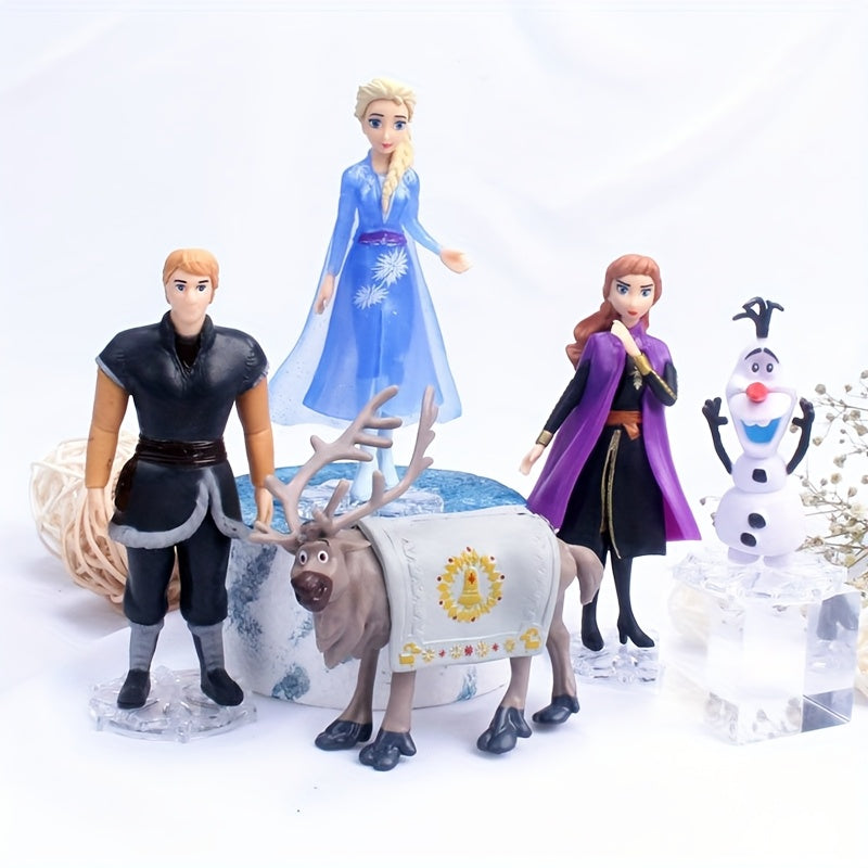 5pcs Disney Frozen PVC Collectible Figurine Set, Art Deco Style, Anime Theme, Versatile Room Decor, Ideal for Birthday Cake, Office Desk, Holiday Party Accessories - Christmas, Thanksgiving, Graduation