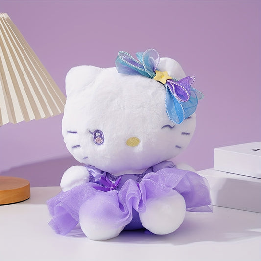 1pc Sanrio Hello Kitty Plush Doll in Princess Dress - Soft Polyester Huggable Toy with Purple Tutu Skirt & Star Headband, Cute Gift for Girls, Birthday or Holiday Present, Holiday Plush Gift | Whimsical Design | Quality Plush Fabric, Hello Kitty Decor