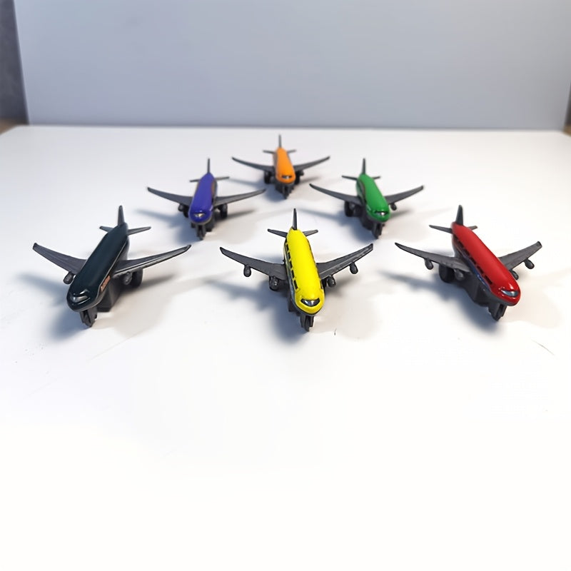 4pcs Pull-Back Airplane Toy Set, Realistic Plastic Airplanes, Durable Play Airplanes for Kids, with Pull-Back Function, for Boys, Ages 3-6, Ideal for Christmas and Birthday Gifts