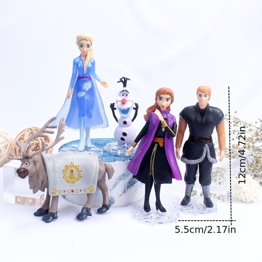 5pcs Disney Frozen PVC Collectible Figurine Set, Art Deco Style, Anime Theme, Versatile Room Decor, Ideal for Birthday Cake, Office Desk, Holiday Party Accessories - Christmas, Thanksgiving, Graduation