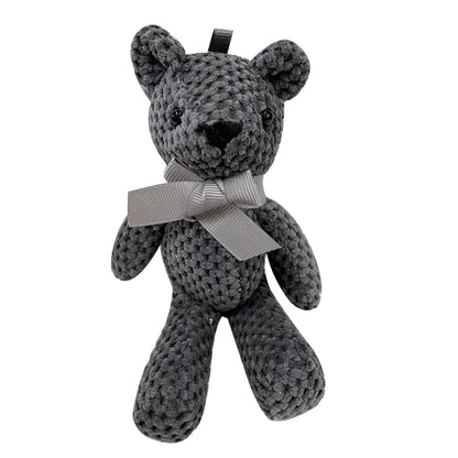 1pc Handmade Crochet Bear Plush Toy, 5.9inch Stuffed Animal Keychain Pendant, Cute Dress-Up Doll Gift for Birthday, Wedding Party Decor - Available in White, Red, Black, Grey, Purple