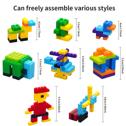 1200pcs Children's Educational Small Grain Building Blocks, Puzzle Toys, Plug-in Building Blocks, Suitable for Thanksgiving, Halloween, Christmas, Boy and Girl Birthday Gifts, Grain Colors and Shapes are Random