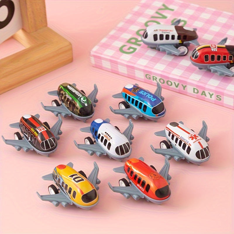 10 Pcs Mini Metal Airplane Set - Inertia-Powered, Battery-Free, Perfect for Party Favors & Stocking Stuffers, Christmas & Halloween Gifts
