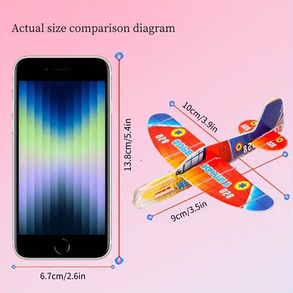10pcs Mini Foam DIY Puzzle Glider Toy - Hand Thrown Small Plane Aviation Model - Party Reward Gift for Christmas Halloween Thanksgiving