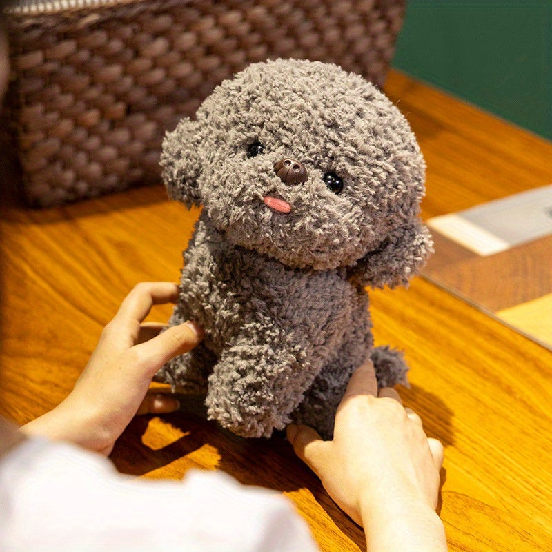 1pc Yyds! Cute Tongued Puppy Plush Toy, Playful Teddy Bear Stuffed Animal, Soft Polyester Fiber, Soothing Doll, Perfect Birthday Gift, Stuffed Plushies