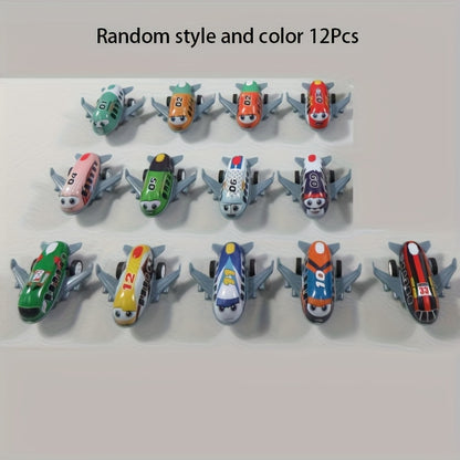 6\u002F12\u002F24 Mini Cartoon Metal Pull-Back Airplane Toys for Birthday Party Gifts, Carnival Gifts, School Rewards, Piñata Fillers, And Gift Bags.