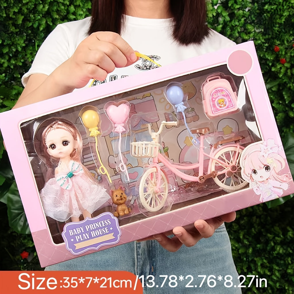 Princess Fashion Doll Gift Set Plastic, with Gift Box, for Gift, Small Decoration
