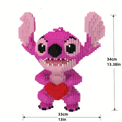 Disney Stitch Building Block Set - Educational Animation Building Blocks Room Decoration, Birthday Gift - No Batteries Required, Party Gifts, Handicraft Supplies Model