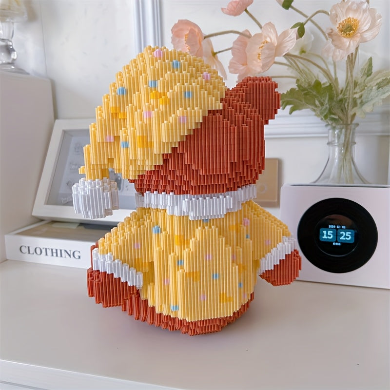 9000pcs Pajamas Teddy Bear Cute Animal Building Blocks Handmade DIY Jigsaw Living Room Tabletop Decoration Boy Girl Birthday Gift Pendant Decoration